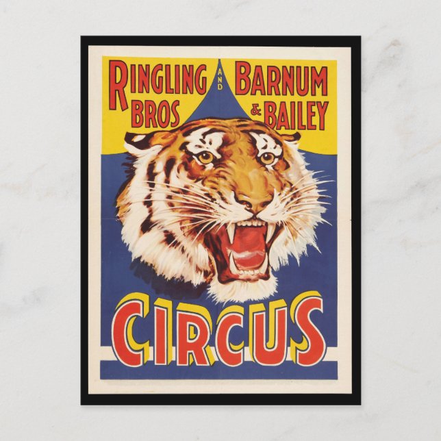 Altes Vintages Tigerzirkus-Poster der 1900er Jahre Postkarte (Vorderseite)