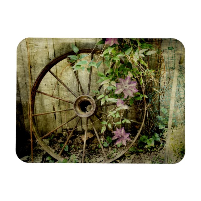 Altes Wagenrad Magnet (Horizontal)