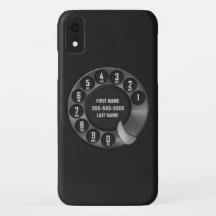 Altes Wählscheibentelefon Schwarz iPhone XR Hülle