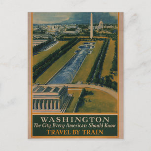 Altes Washington DC Reiseplakat Postkarte