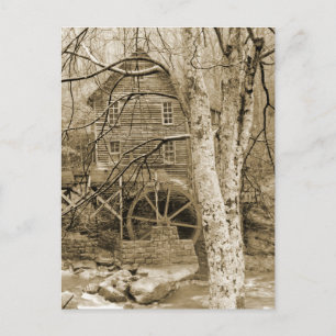 Altes Wasserrad Postkarte