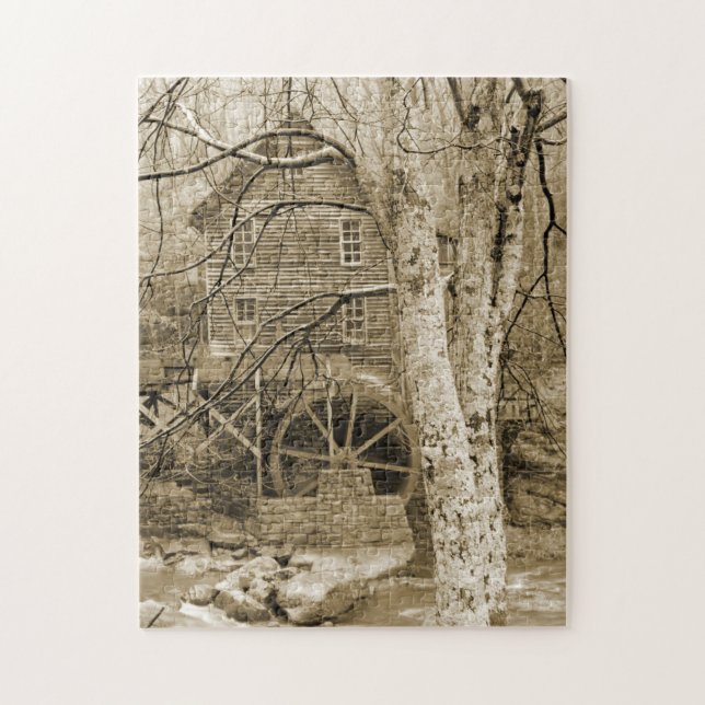 Altes Wasserrad Puzzle (Vertikal)