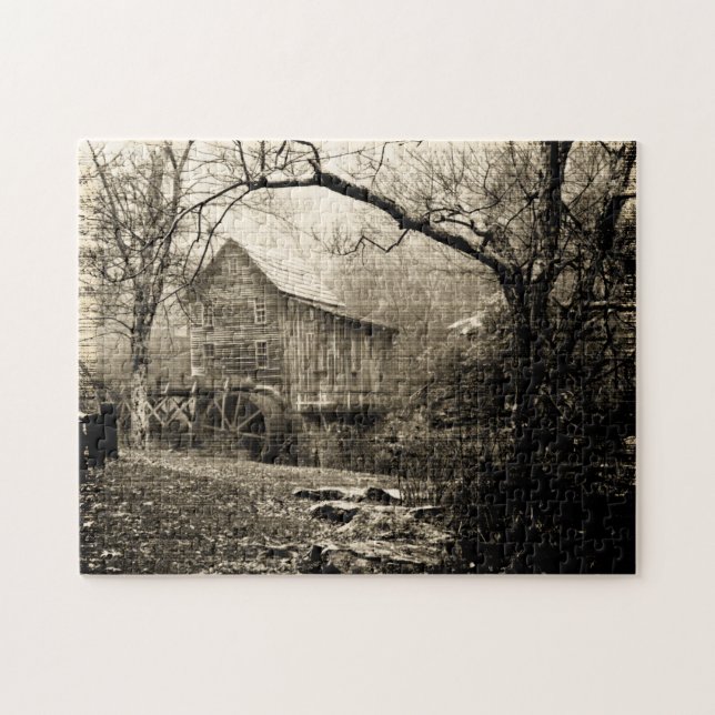 Altes Wasserrad Puzzle (Horizontal)