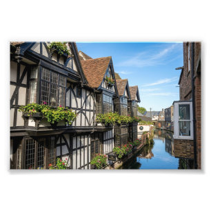 Altes Weberhaus am River Stour, Canterbury Fotodruck