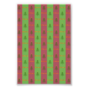 Altes Weihnachtsbaum-Muster Immergrün Fotodruck