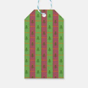 Altes Weihnachtsbaum-Muster Immergrün Geschenkanhänger