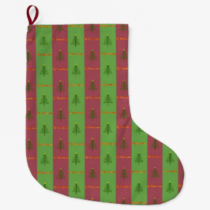 Altes Weihnachtsbaum-Muster Immergrün Großer Weihnachtsstrumpf