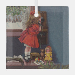 Altes Weihnachtsfernsprecher Ornament Aus Glas