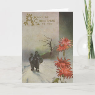 Altes Weihnachtskarte Frohe Weihnachten wünsche
