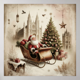 Altes Weihnachtsmann-Plakat Poster