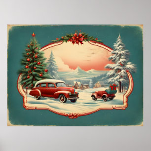 Altes Weihnachtsplakat Poster