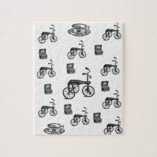 altes weißes Fahrrad Puzzle