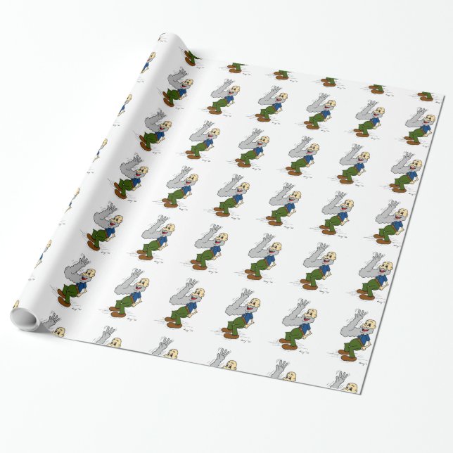 Altes Wellen von Bart Wrapping Paper Geschenkpapier (Ungerollt)