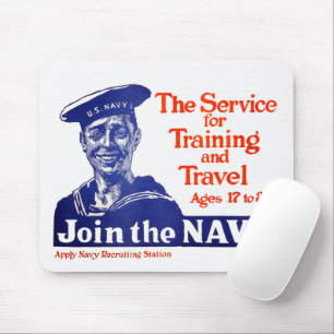 Altes Werbeplakat der US-Marine Mousepad