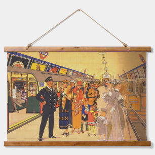 Altes Werbeplakat für die London Underground Wandteppich Mit Holzrahmen