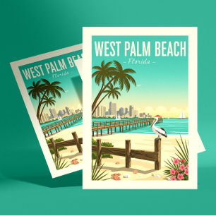 Altes West Palm Beach Florida Postkarte