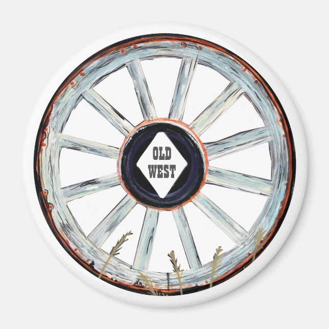 Altes West Spokes Wagenrad Magnet (Vorne)