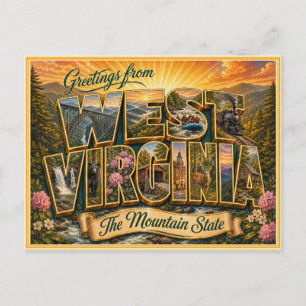 Altes West Virginia Gruß Von Postkarte