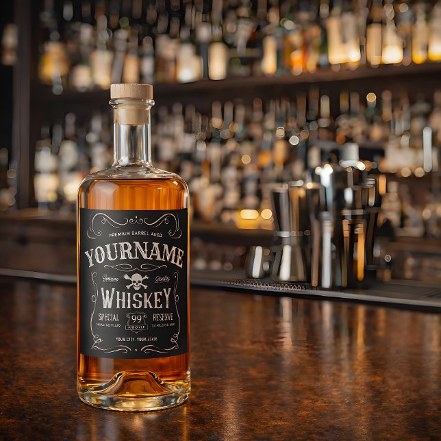 Altes Whiskey-Etikett Personalisierte Vintage Liqu Alkoholflaschenetikett (Von Creator hochgeladen)
