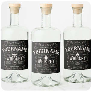 Altes Whiskey-Etikett Personalisierte Vintage Liqu Alkoholflaschenetikett