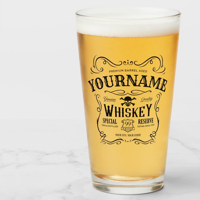 Altes Whiskey-Etikett Personalisierte Vintage Liqu Glas (Von Creator hochgeladen)