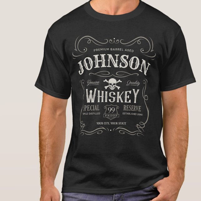 Altes Whiskey-Etikett Personalisierte Vintage Liqu T-Shirt (Von Creator hochgeladen)