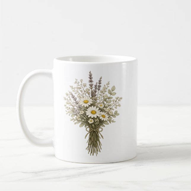 Altes Wildblumenbouquet Kaffeetasse (Links)