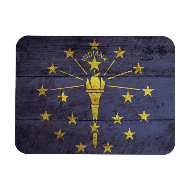 Altes Wood Indiana Flag Magnet (Horizontal)
