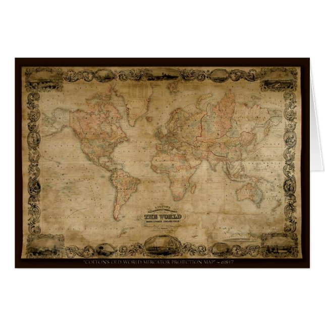 Altes World Map Designer-Geschenk (Vorderseite (Horizontal))
