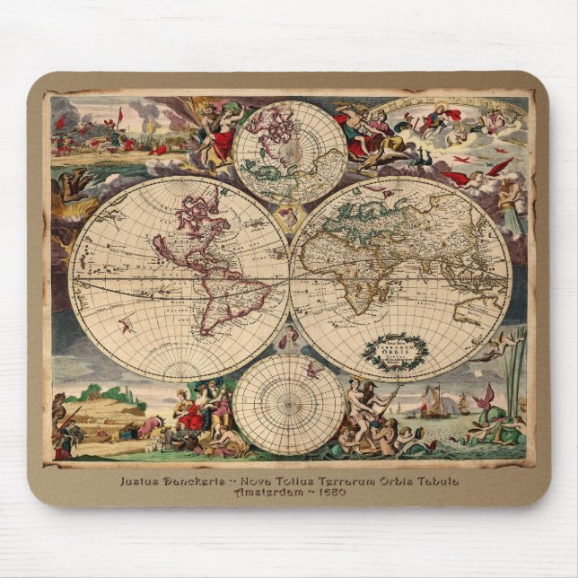 Altes World Map Designer-Geschenk Mousepad (Vorne)