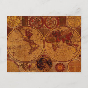 Altes World Map Designer-Geschenk Postkarte