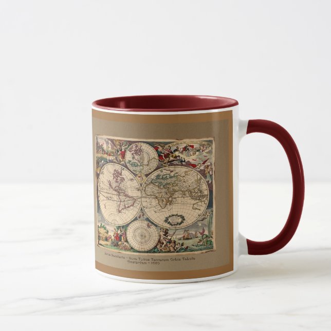 Altes World Map Designer-Geschenk Tasse (Rechts)