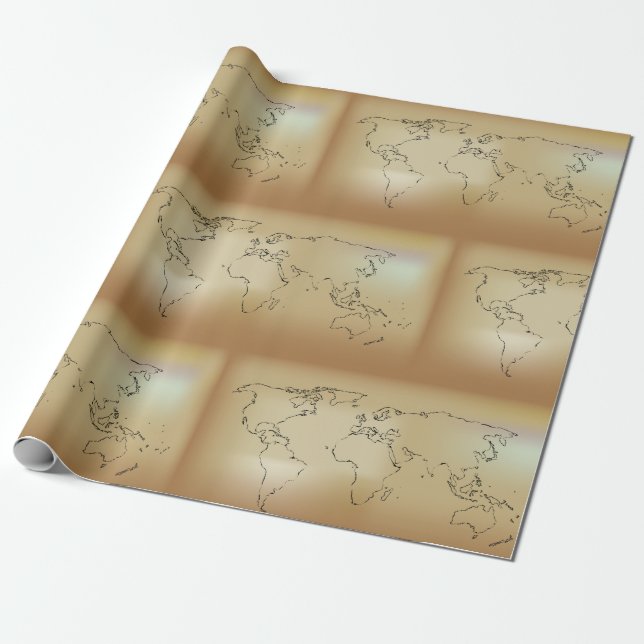 Altes World Map Wrapper Geschenkpapier (Ungerollt)
