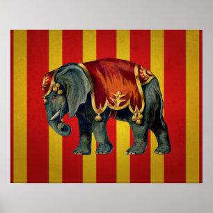 altes Zirkuselefant-Plakat Poster