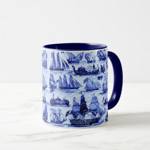 ALTESCHIFFE,SEGELSCHIFFE,Marineblau Nautical Tasse