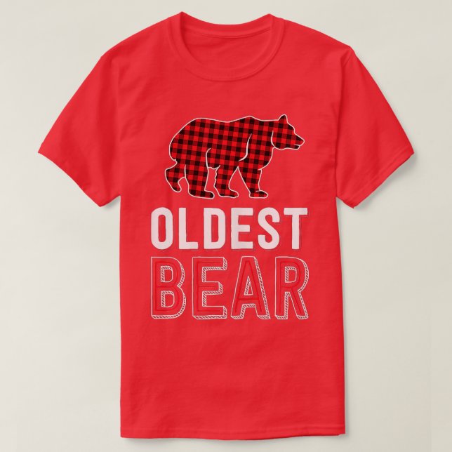 Älteste Bärenrot Buffalo Kariert Matching Family C T-Shirt (Design vorne)