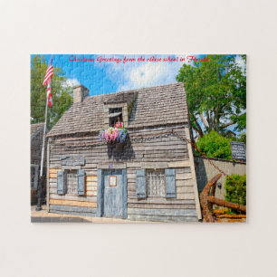 Älteste Holzschule Floridas. Weihnachtsgrüße Puzzle