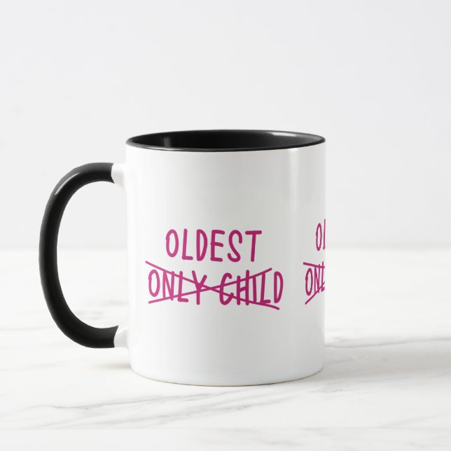 Älteste/r mit einzigem Kind durchgestrichen Tasse (Links)