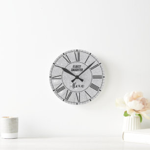 Älteste Tochter Trendleben einer Tochter lustig Runde Wanduhr