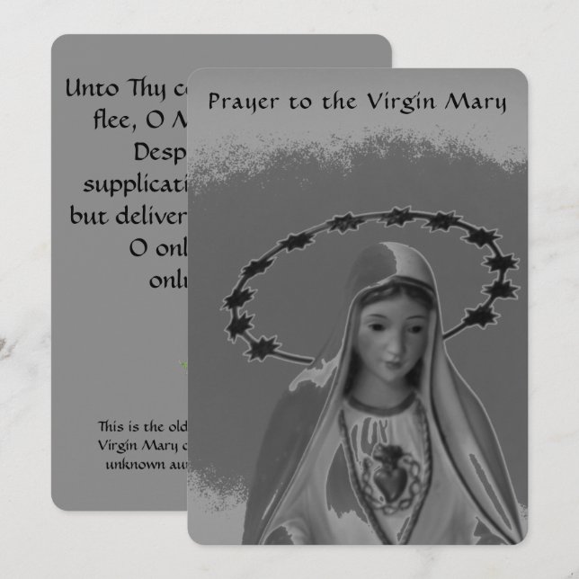 Ältestes bekanntes Gebet zur Jungfrau Mary Flat Ca (Vorne/Hinten)