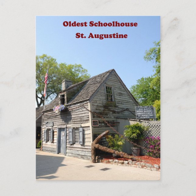 ältestes Holzschulhaus Postkarte (Vorderseite)