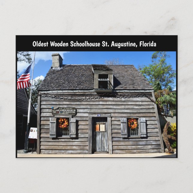 Ältestes Holzschulhaus Postkarte (Vorderseite)