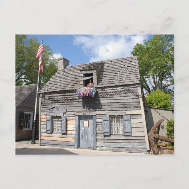 Ältestes Holzschulhaus Postkarte (Vorderseite)