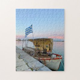 Altfischboot Griechische Flagge Zakynthos Griechen Puzzle