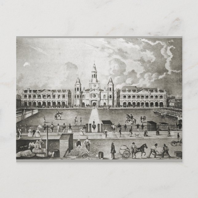 Altfranzösischer Viertel Kirchplatz Postkarte (Vorderseite)