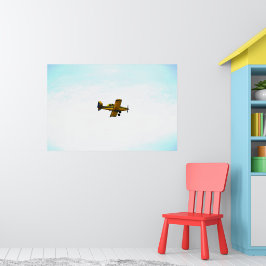 Altgelbes Propellerflugzeug Art Poster