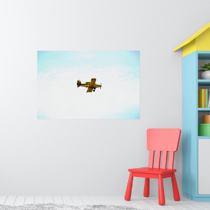 Altgelbes Propellerflugzeug Art Poster