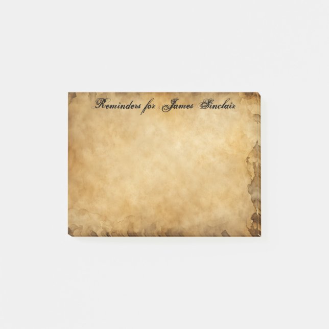 Altgetragener Papierkorb Post-it Klebezettel (Vorderseite)