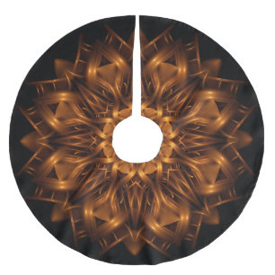 Altgold-kupferner Medaillon-Baum-Rock Polyester Weihnachtsbaumdecke