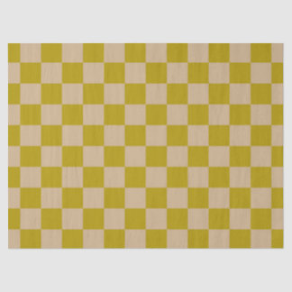 Altgold und Beige Schachbrettmuster Seidenpapier